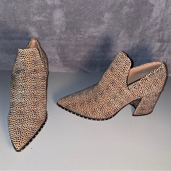 Gianni Bini Shoes - Gianni Bini Ankle Boots 9.5M Brown Black Leopard Stud Western Heeled Bootie